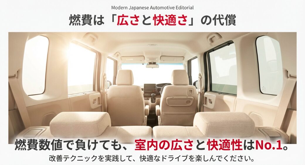 燃費数値よりも優先されるN-BOXの圧倒的な室内の広さと快適性