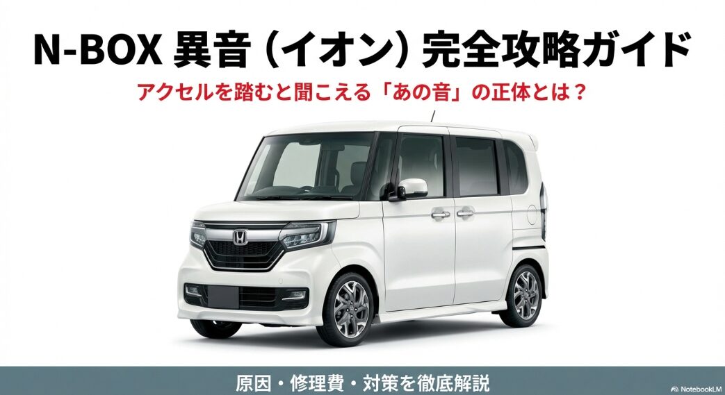 ホンダN-BOXの外観写真とアクセルを踏むと聞こえる異音の正体についてのガイド表紙