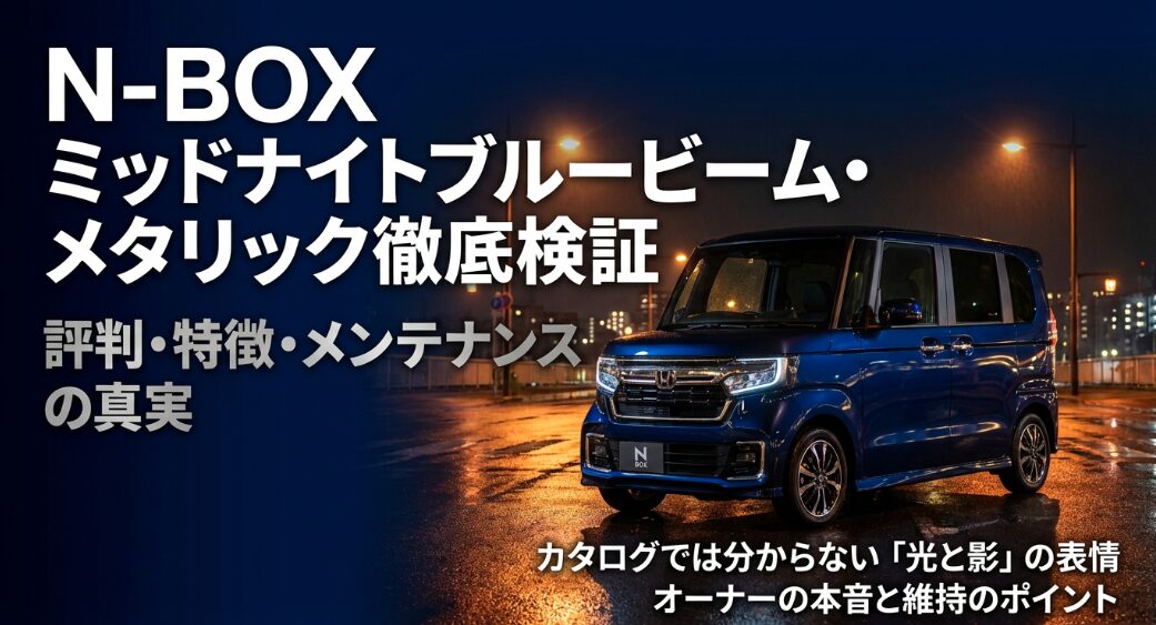 N-BOXカスタムのミッドナイトブルービーム・メタリック徹底検証記事のタイトルスライド