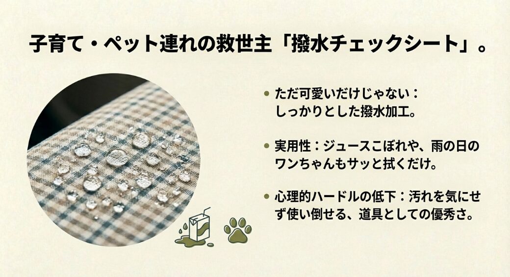 N-BOX JOYに採用されている撥水機能付きチェック柄シート