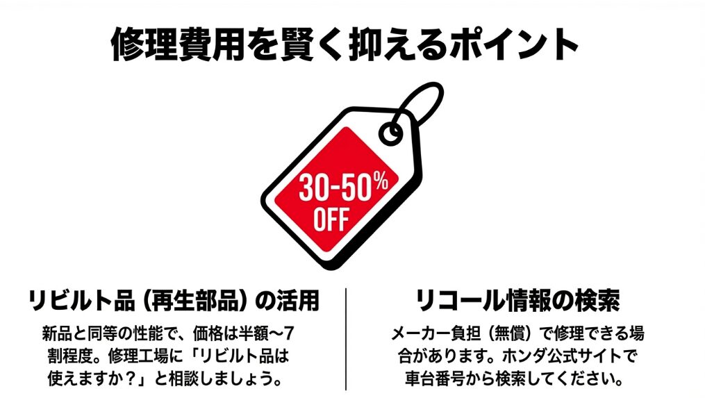 リビルト部品（再生品）の活用とホンダ公式サイトでのリコール検索の重要性