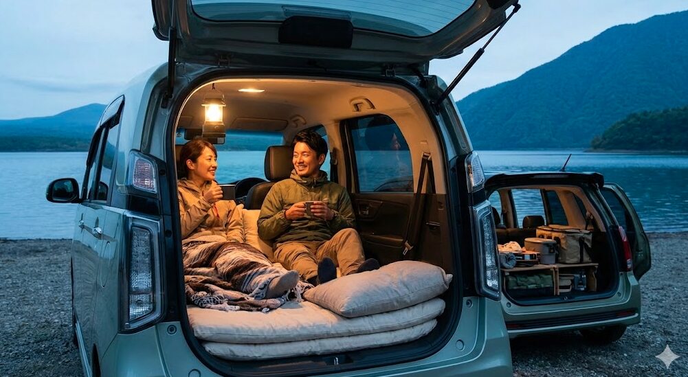 エヌワゴンで車中泊はきつい？段差解消と快適に寝る方法を徹底解説