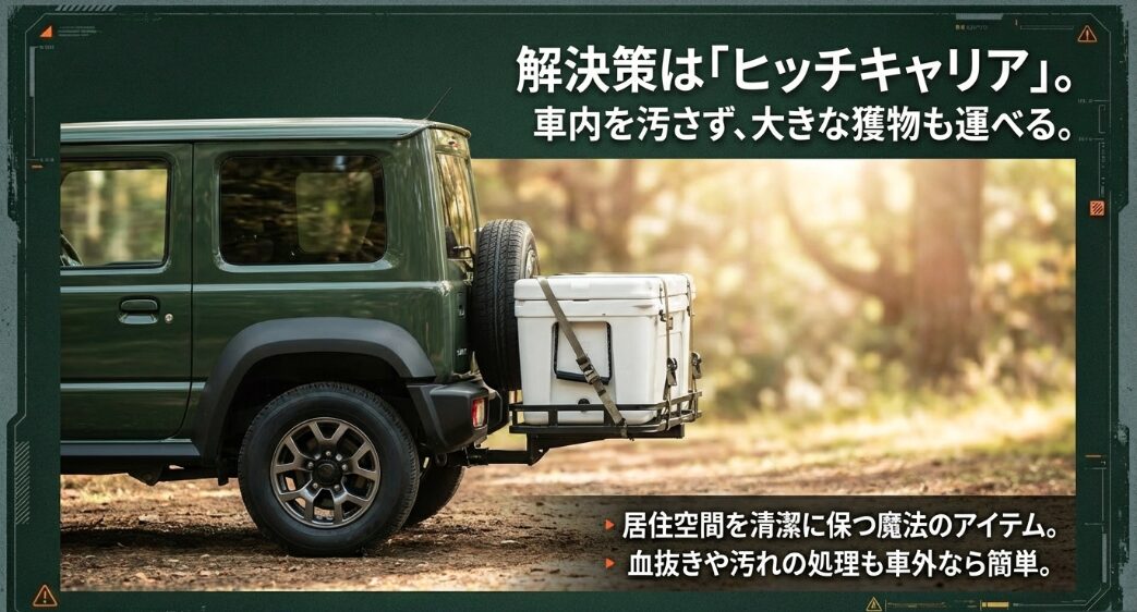 ヒッチキャリアを使用することで車内を清潔に保つ解決策のイメージ