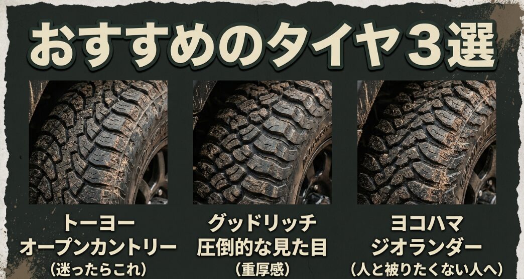 トーヨー、グッドリッチ、ヨコハマなどジムニーにおすすめのホワイトレタータイヤ3選