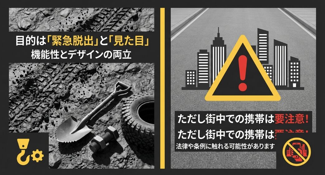 街中の背景と注意マーク、スマートフォンの禁止アイコン。緊急脱出以外の目的での携帯に対する警告