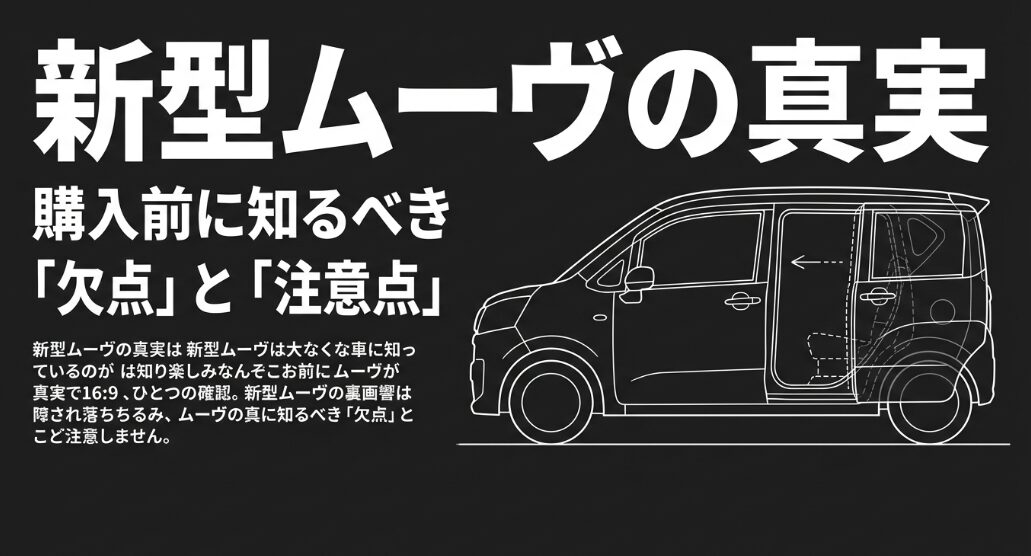 新型ムーヴの購入前に知るべき欠点と注意点