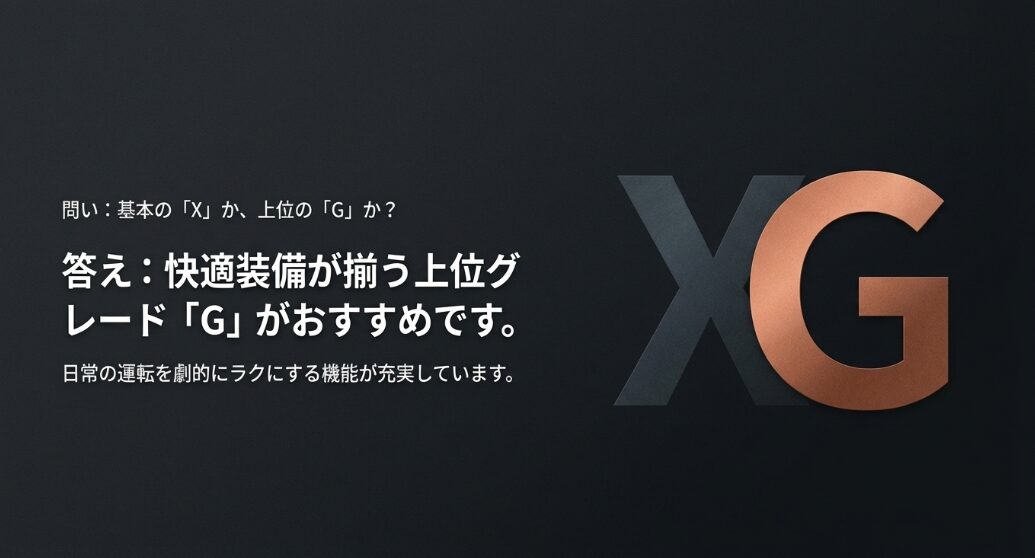 快適装備が揃う上位グレードGをおすすめする理由を示すスライド