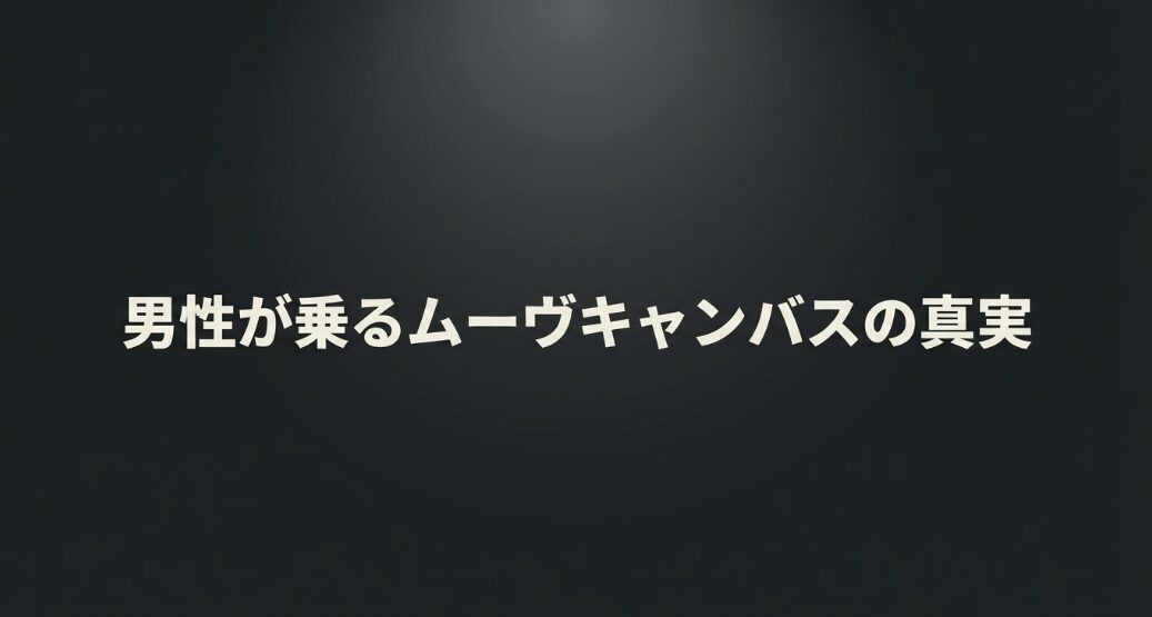 男性が乗るムーヴキャンバスの真実  を示すタイトルスライド