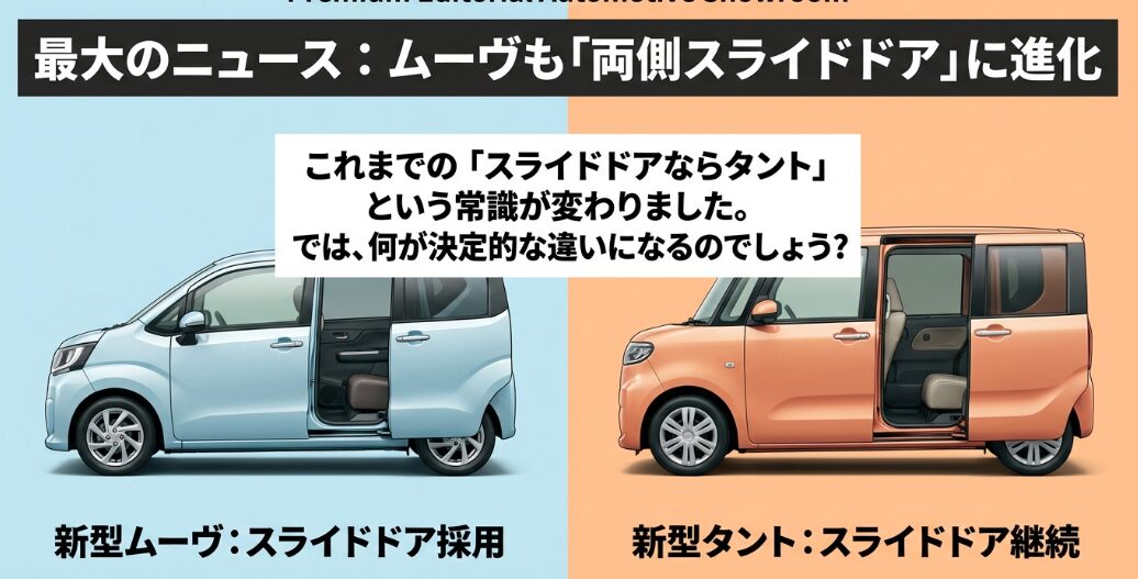 これまでの常識を変える、新型ムーヴの両側スライドドア採用とタントとの違い
