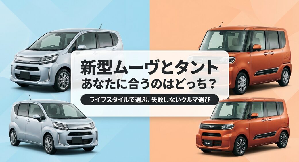 新型ムーヴとタント、あなたのライフスタイルに合うのはどっちかを比較するスライド表紙