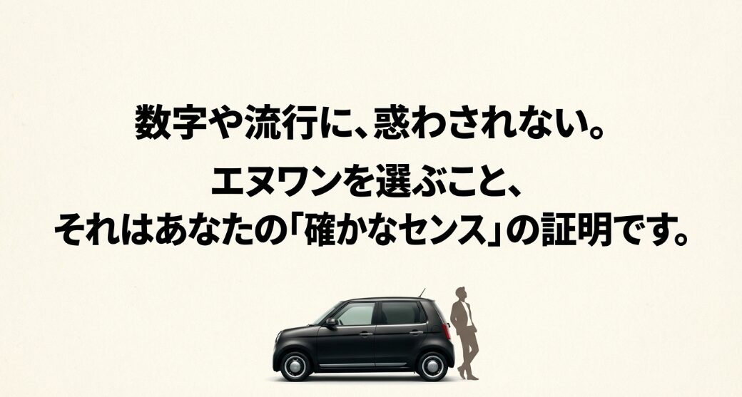 数字や流行に、惑わされない。エヌワンを選ぶこと、それはあなたの「確かなセンス」の証明です。