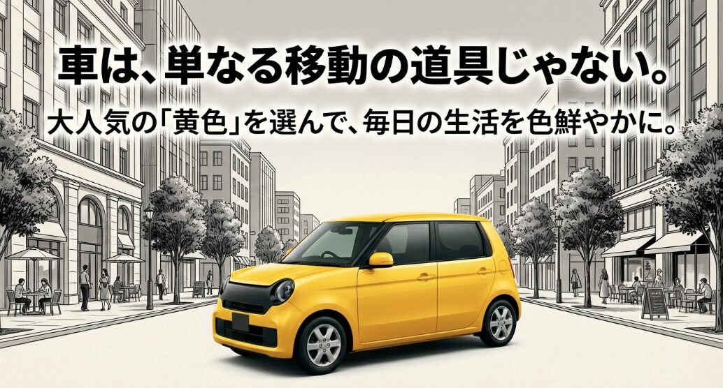 車は、単なる移動の道具じゃない。大人気の「黄色」を選んで、毎日の生活を色鮮やかに。