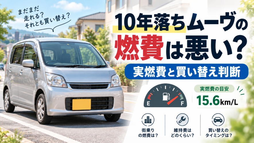 10年落ちダイハツ ムーヴの実燃費と買い替え判断を解説するアイキャッチ画像