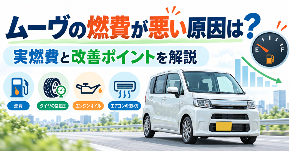 ダイハツ ムーヴの燃費が悪い原因と実燃費、改善ポイントを解説するアイキャッチ画像