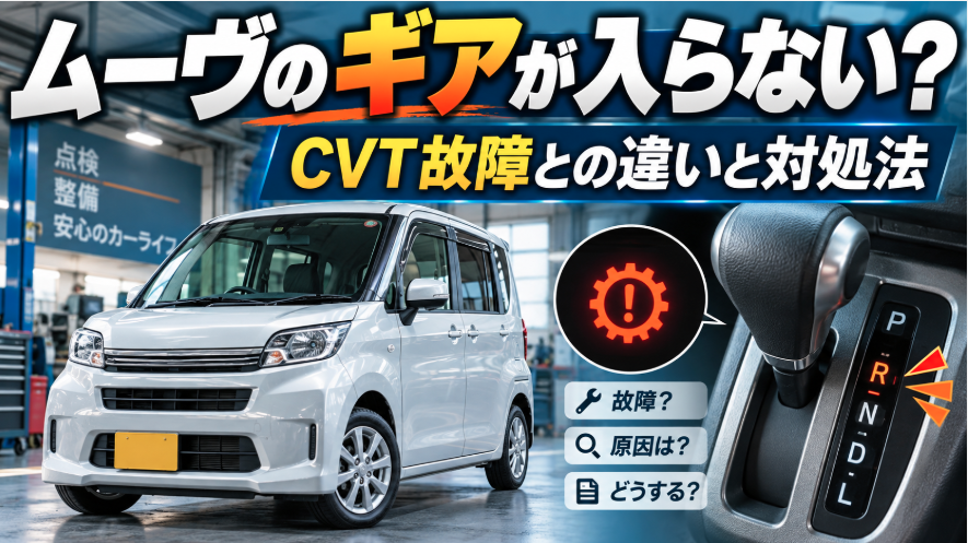 ダイハツ ムーヴのギアが入らない原因とCVT故障との違い、対処法を解説するイメージ