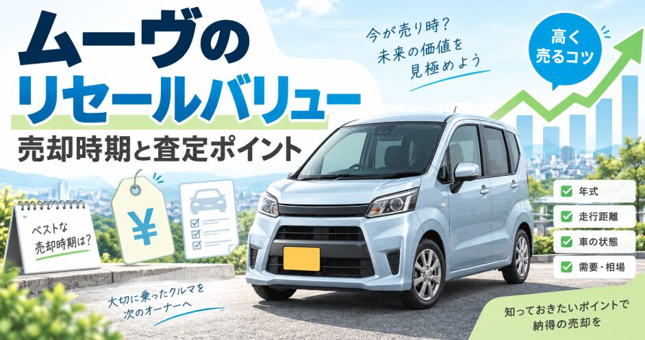ダイハツ ムーヴのリセールバリューと売却時期、査定ポイントを解説するアイキャッチ画像