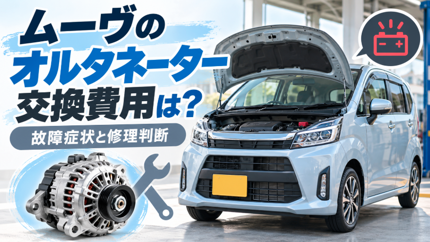 ムーヴのオルタネーター交換費用と故障症状、修理判断を解説するアイキャッチ画像