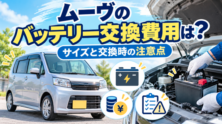 ムーヴのバッテリー交換費用と適合サイズ、交換時の注意点を解説するイメージ