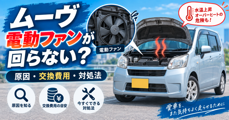 ムーヴの電動ファンが回らない原因・交換費用・対処法を解説するアイキャッチ画像
