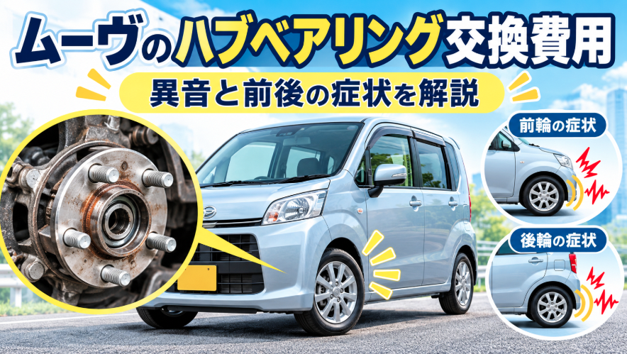 ムーヴのハブベアリング交換費用と異音、前輪・後輪の症状を解説するイメージ