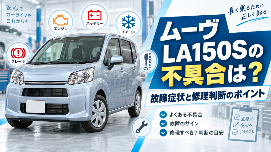 ムーヴLA150Sの不具合と故障症状、修理判断のポイントを解説するアイキャッチ画像