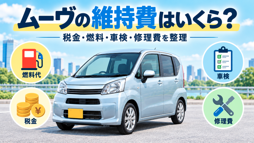 ムーヴの維持費として税金・燃料代・車検・修理費を整理したイメージ