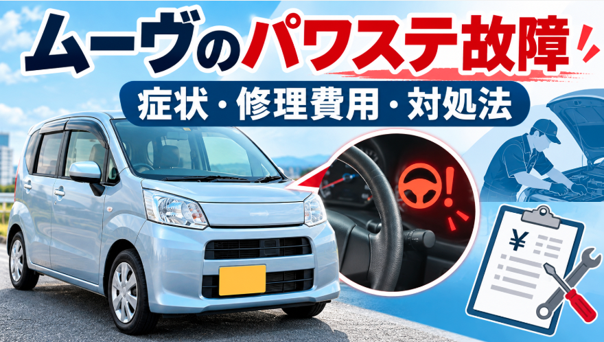 ムーヴのパワステ故障の症状や修理費用、対処法を解説するイメージ